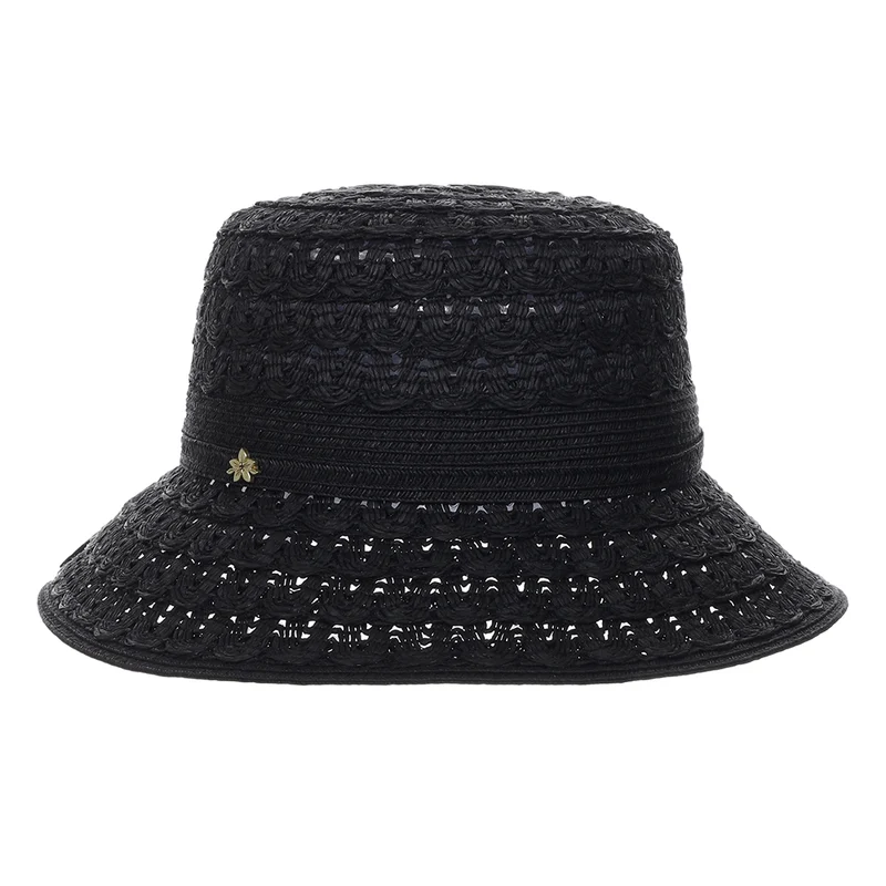 Cappelli Sorina Fischerhut aus geflochtenem Papier - Schwarz