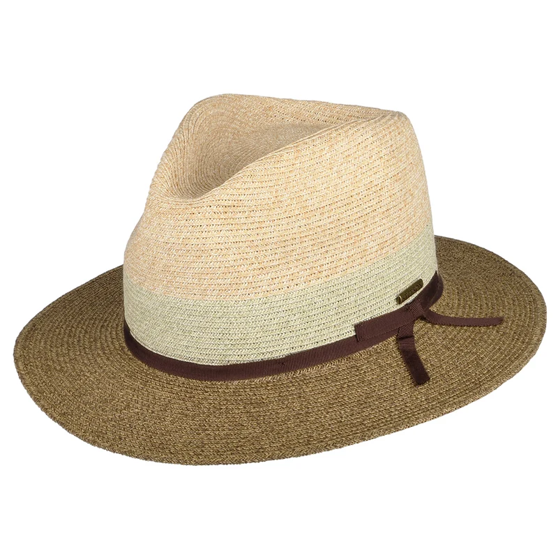 Stetson Traveller Fedora Hut dreifarbig - Beige-Braun