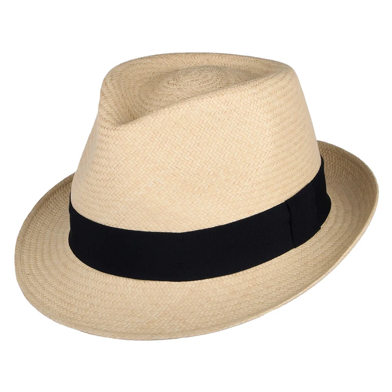 Failsworth Panama Trilby Hut - Natur-Marineblau