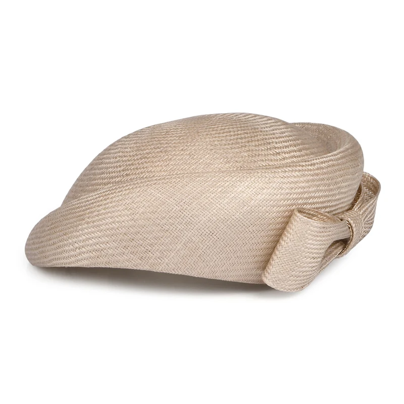 Whiteley Alexia Pillbox Hut aus Stroh - Beige