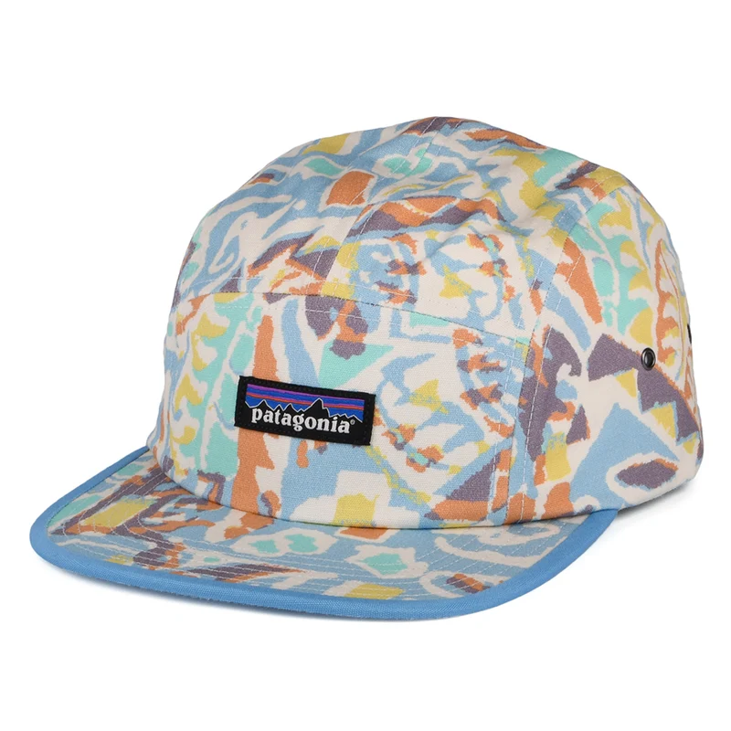 Patagonia P-6 Label Thriving Planet Maclure 5 Paneelen Cap aus organischer Baumwolle - Mittelblau-Multi