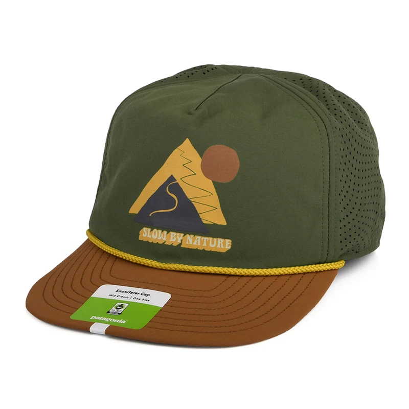 Patagonia Slow Going Snowfarer Recycled Strapback Cap - Olivgrün
