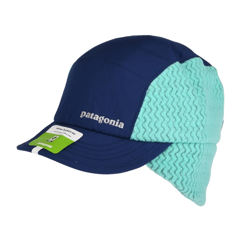 Patagonia Winter Duckbill Baseball Cap mit Ohrenklappen - Marineblau-Türkis