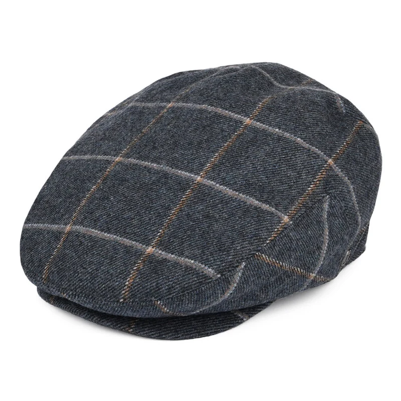 Jaxon & James Gaslampe Schiebermütze Fensterscheiben-Schottenmuster Denim Blau Großhandel