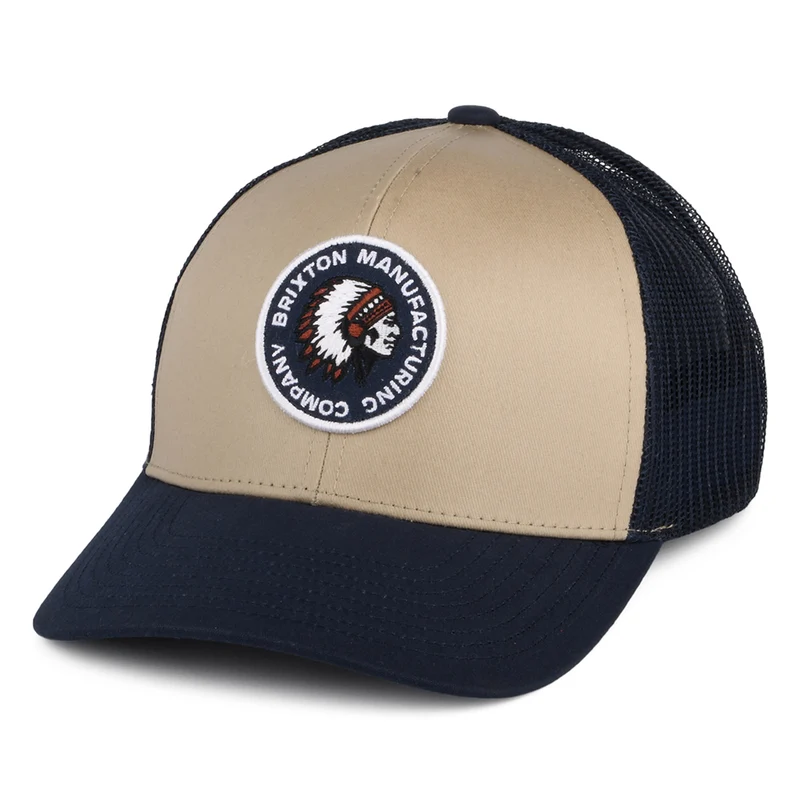 Brixton Rival Stamp NetPlus MP II Trucker Cap - Sand-Verwaschenes Marineblau