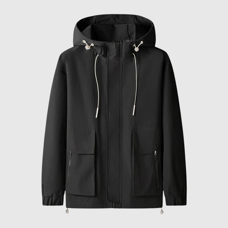 Winddichte Herrenjacke mit Kapuze und Reißverschlüssen – Herbstedition Max