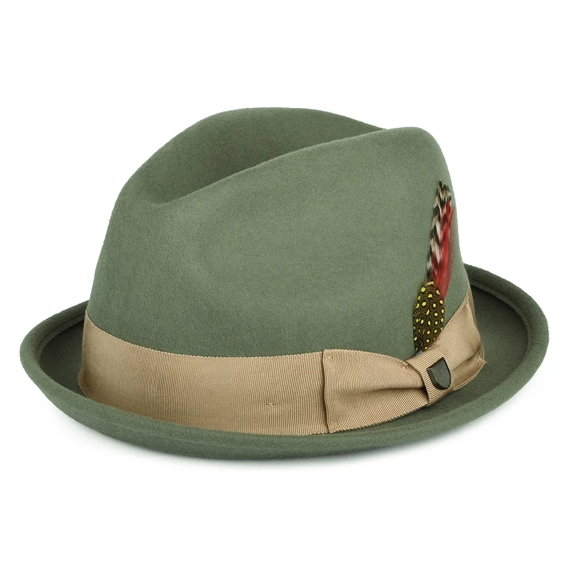 Brixton Gain Trilby Hut aus Wollfilz - Olivgrün