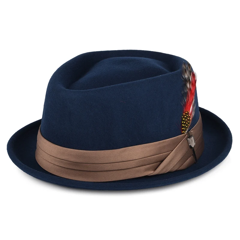 Brixton Stout Pork Pie Hut aus Wollfilz - Verwaschenes Marineblau