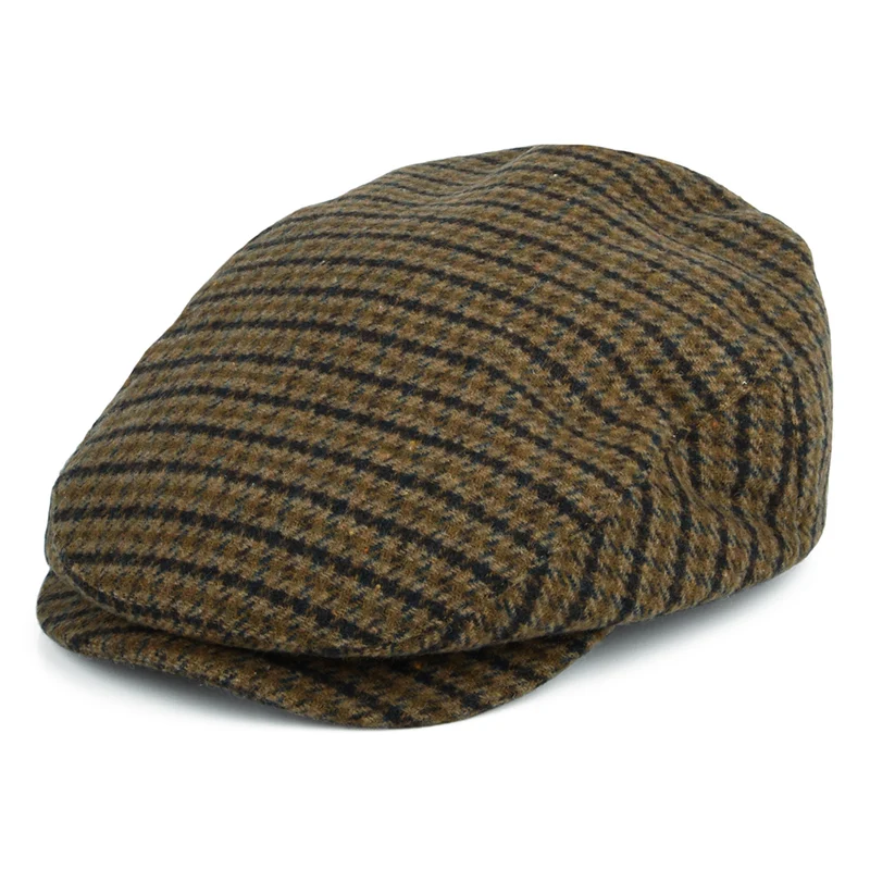 Brixton Hooligan Schiebermütze Houndstooth - Hellolivgrün-Braun