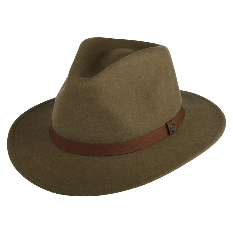 Brixton Messer Packbarer Fedora Hut aus Wollfilz - Hellbraun