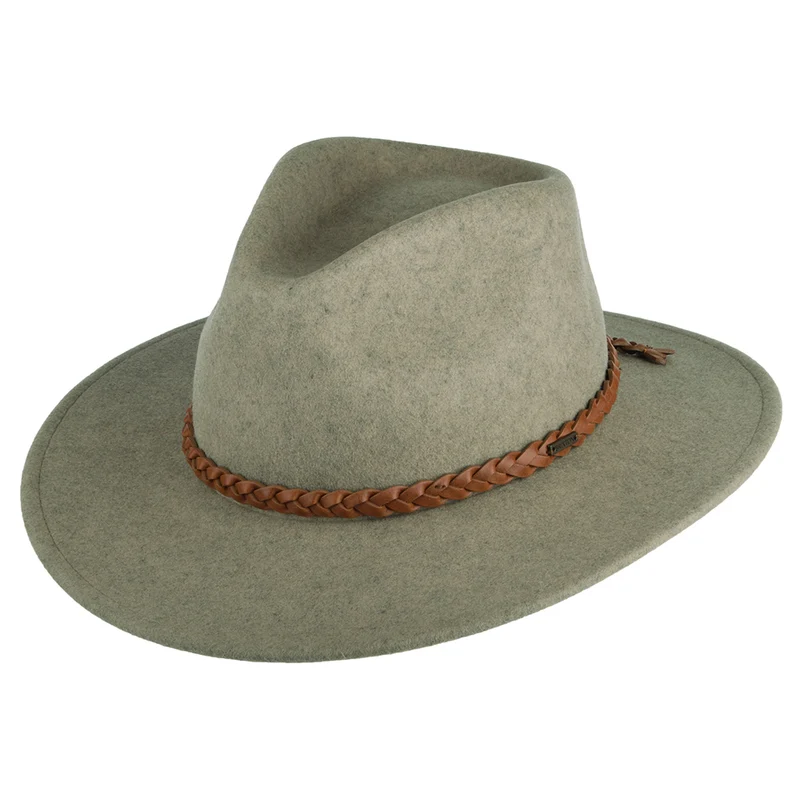 Brixton Messer Western Fedora Hut aus Wollfilz - Natur Meliert