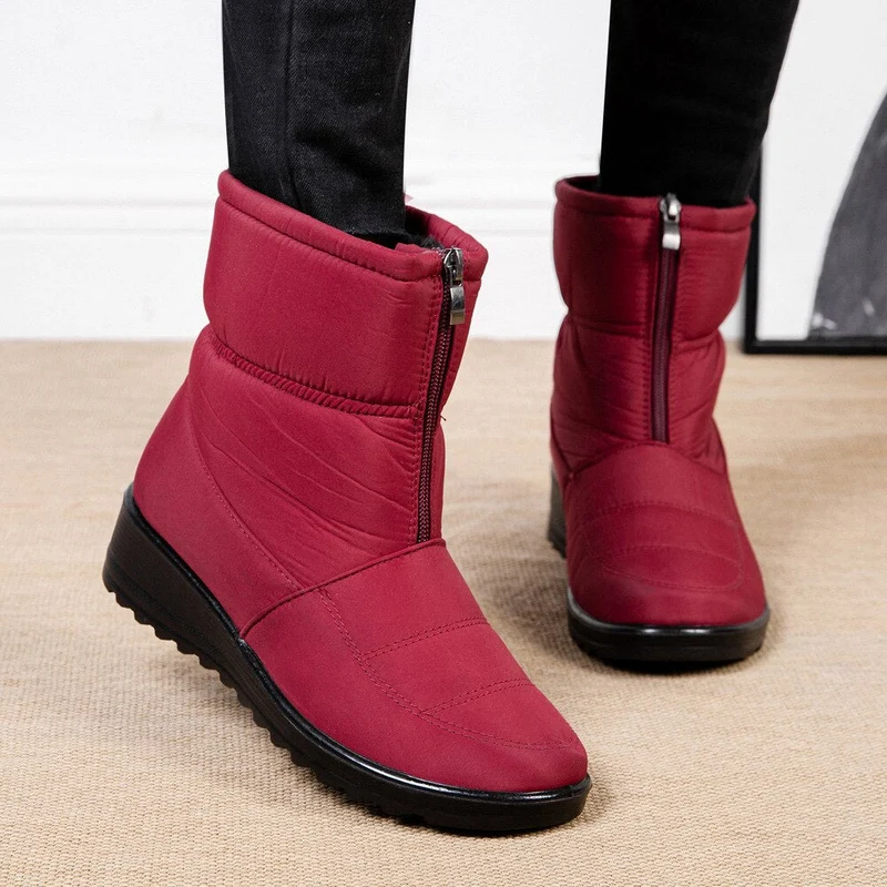 Wasserdichte Gefütterte Damen Winter-Schneestiefel mit Mittelhohem Schaft – Clara Winterzauber Pro