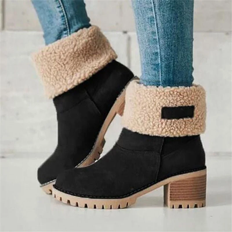 Gefütterte Winterstiefel mit Absatz - Sophia Schneestiefel