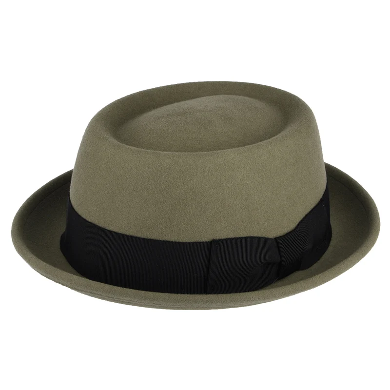 Bailey Darron Knautschbarer Wasserabweisende Pork Pie Hut aus Wollfilz - Khaki