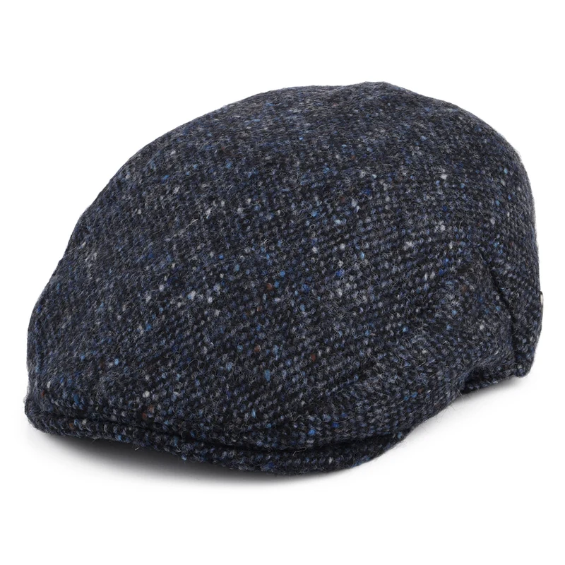 Jaxon & James Foyle Donegal Tweed Schiebermütze Marl - Blau-Schwarz