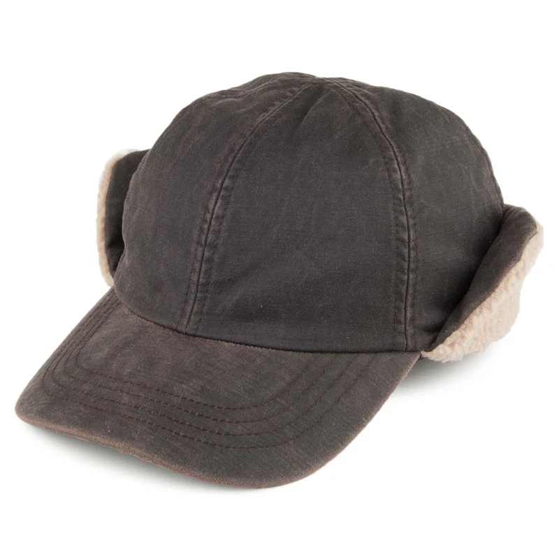 Dorfman-Pacific Winter Baseball Cap mit Ohrklappen - Braun