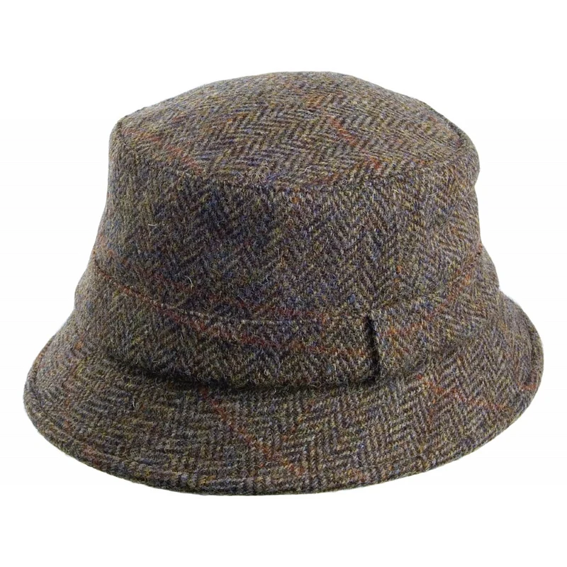 Failsworth Grouse HARRIS TWEED Fischerhut - Olivgrün-Blau