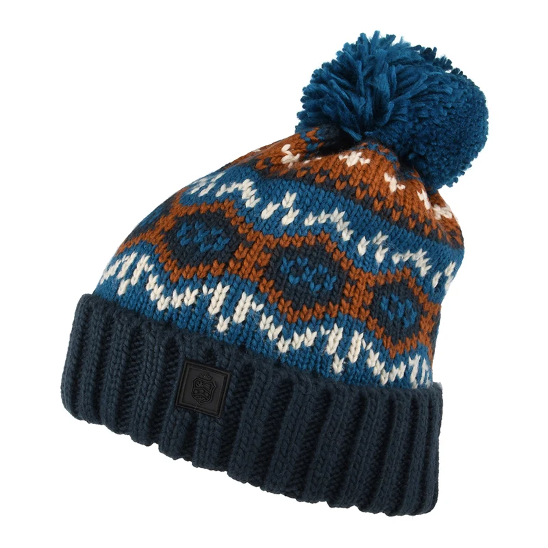 Failsworth Fair Isle Bommelmütze - Petrol