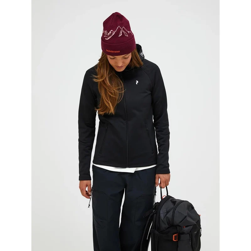 Peak Performance Damen Rider Essentials Midlayer Zip Hood Black