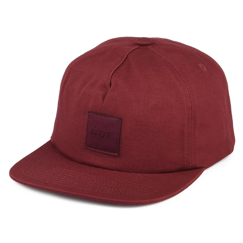 HUF Box Logo Unstrukturierte Snapback Cap - Weinrot