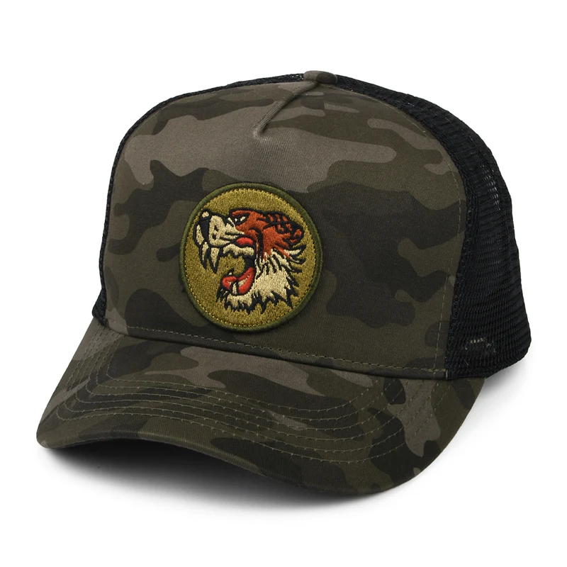 Triumph Motorcycles Chuck Trucker Cap - Tarnfarben-Schwarz