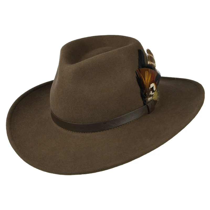 Failsworth Wasserabweisender Outback Hut aus Wollfilz - Braun