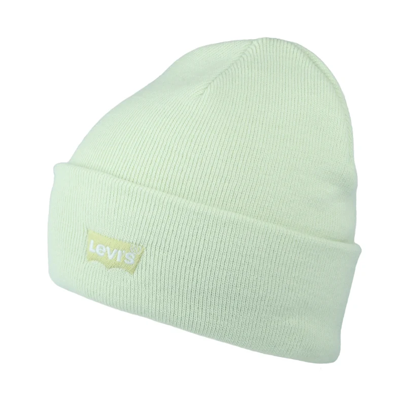 Levi's Tonal Batwing Embroidery Slouchy Beanie Mütze - Helles Grün