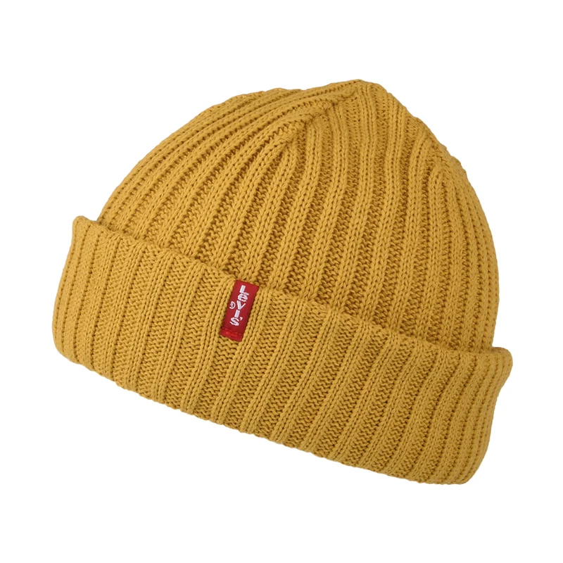 Levi's Fisherman Beanie Mütze Gerippt - Gelb