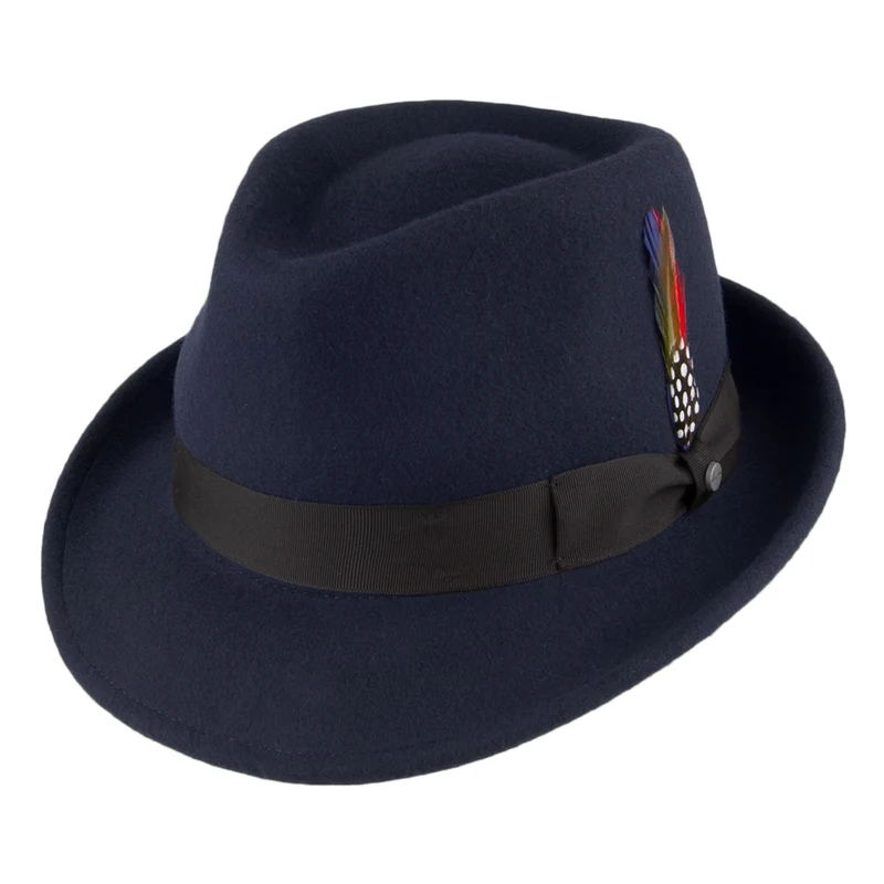 Stetson Elkader Knautschbarer Trilby Hut - Marineblau