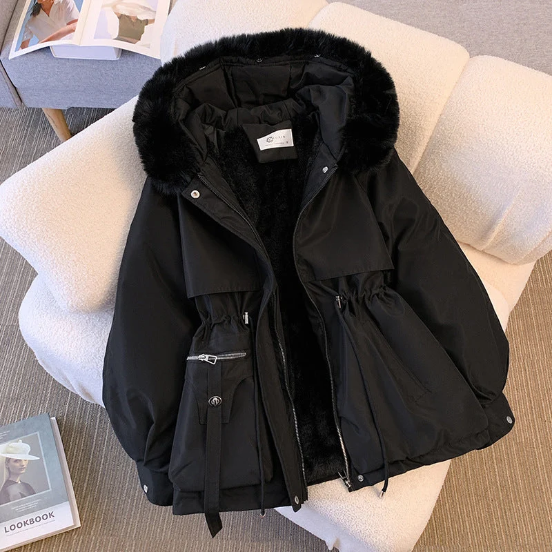 Warme Winter-Daunenjacke für Damen mit Abnehmbarem Kragen - Livia