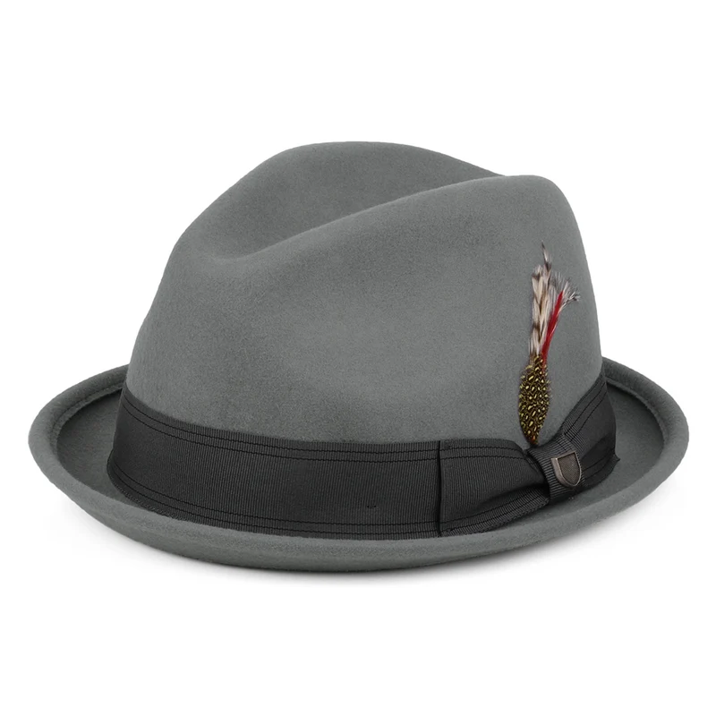Brixton Gain Trilby Hut aus Wollfilz - Grau