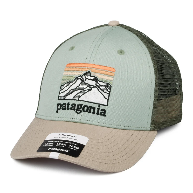 Patagonia Line Logo Ridge LoPro Trucker Cap aus Organic Cotton Canvas - Minzgrün