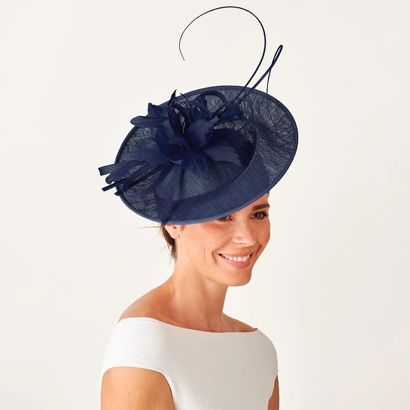 Failsworth Constance Scheiben Fascinator - Marineblau