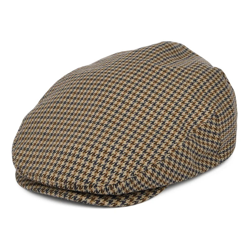 Brixton Hooligan Schiebermütze Houndstooth - Sand-Marineblau