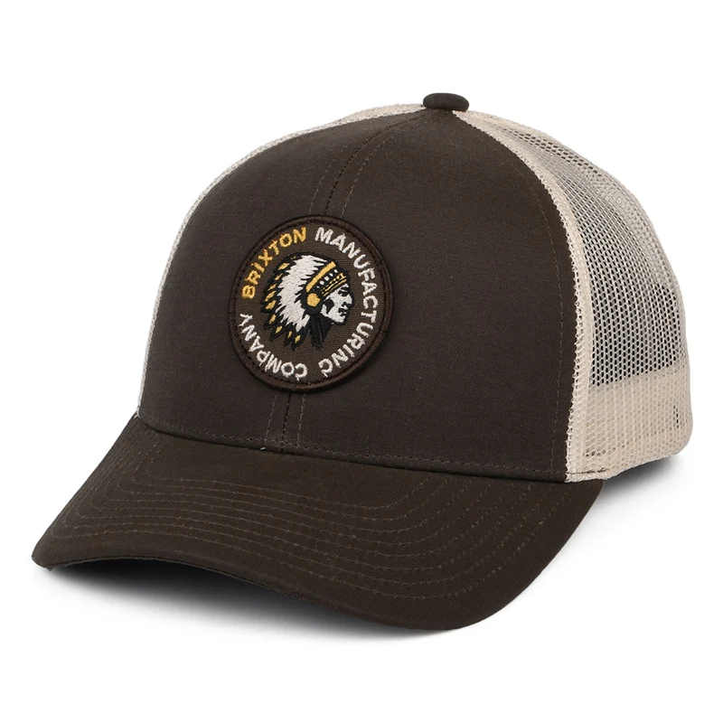 Brixton Rival Stamp NetPlus MP II Trucker Cap - Braun-Cremeweiß