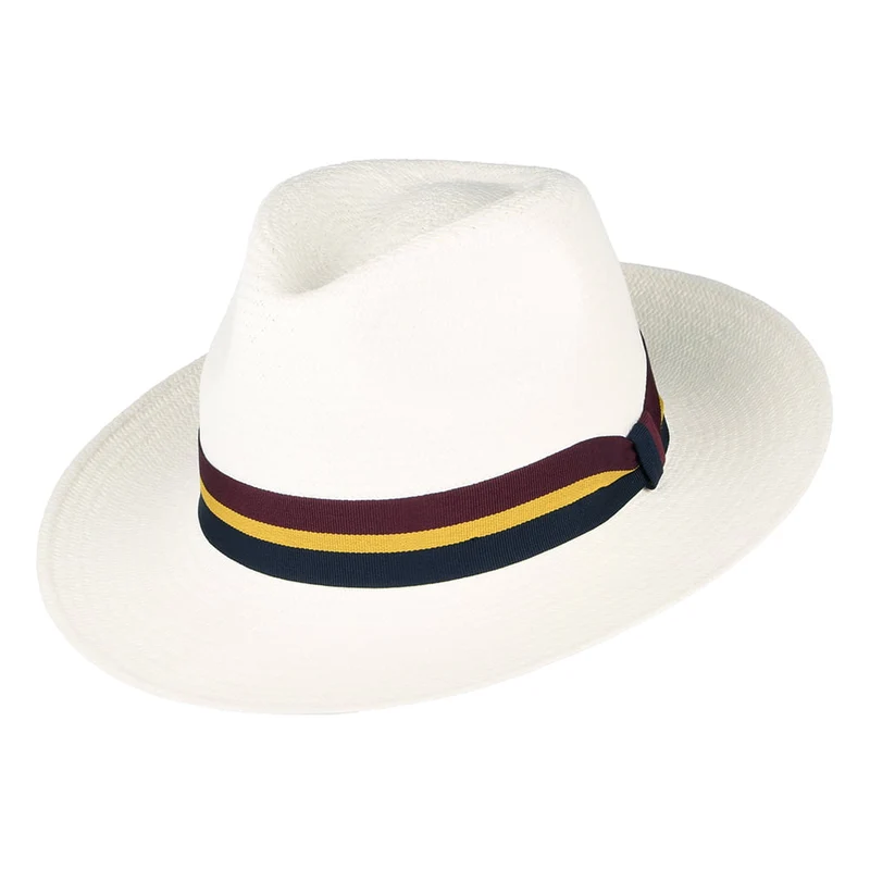 Failsworth Regimental Panama Fedora Hut - Perlweiß