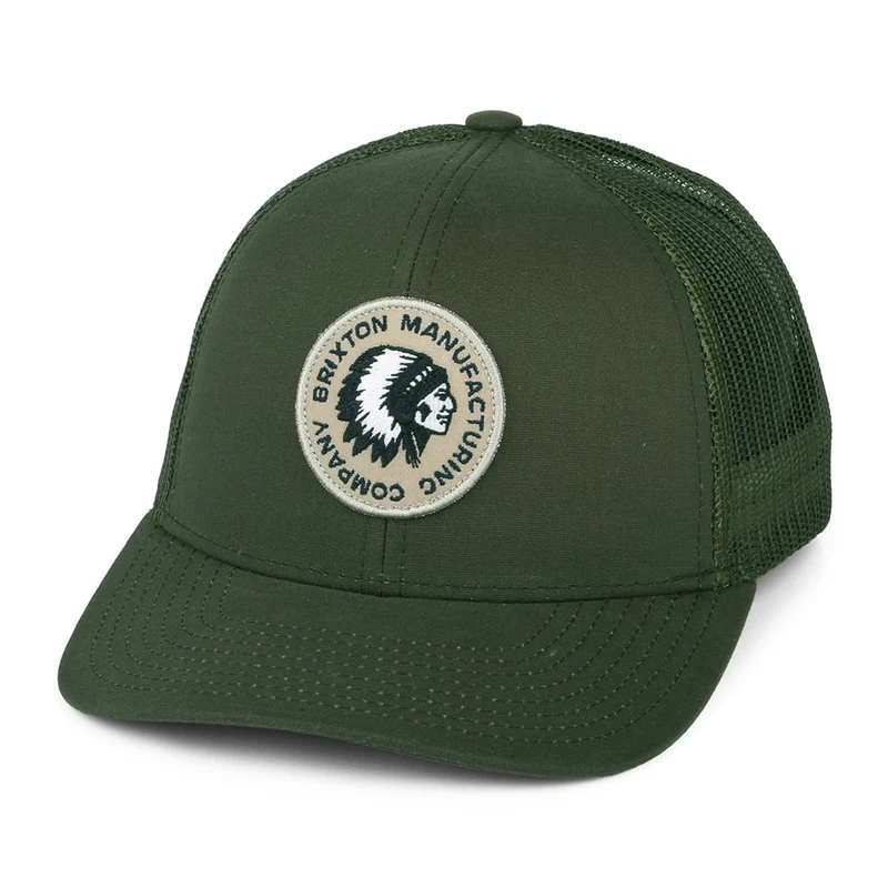 Brixton Rival Stamp NetPlus MP II Trucker Cap - Olivgrün