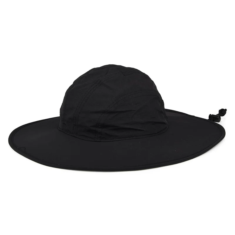 Scala Florenzia mit erweiterter Krempe Boonie Fischerhut aus Nylon - Schwarz