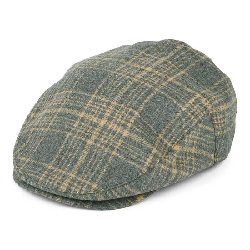 Brixton Hooligan Schiebermütze mit Schottenkaro - Hellbraun-Grau