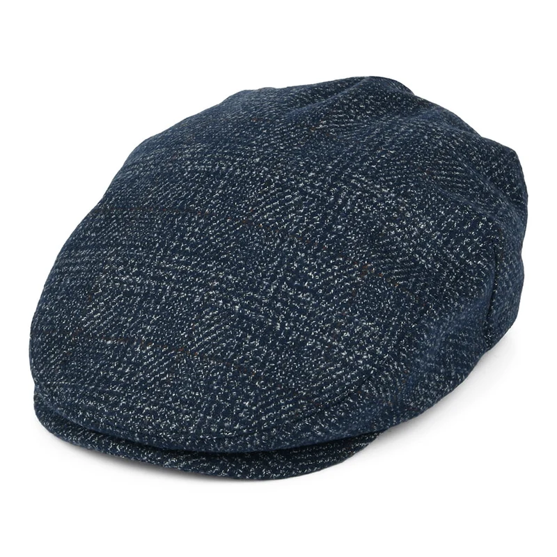Brixton Hooligan Schiebermütze mit Fensterscheibenmuster - Marineblau-Cremeweiß