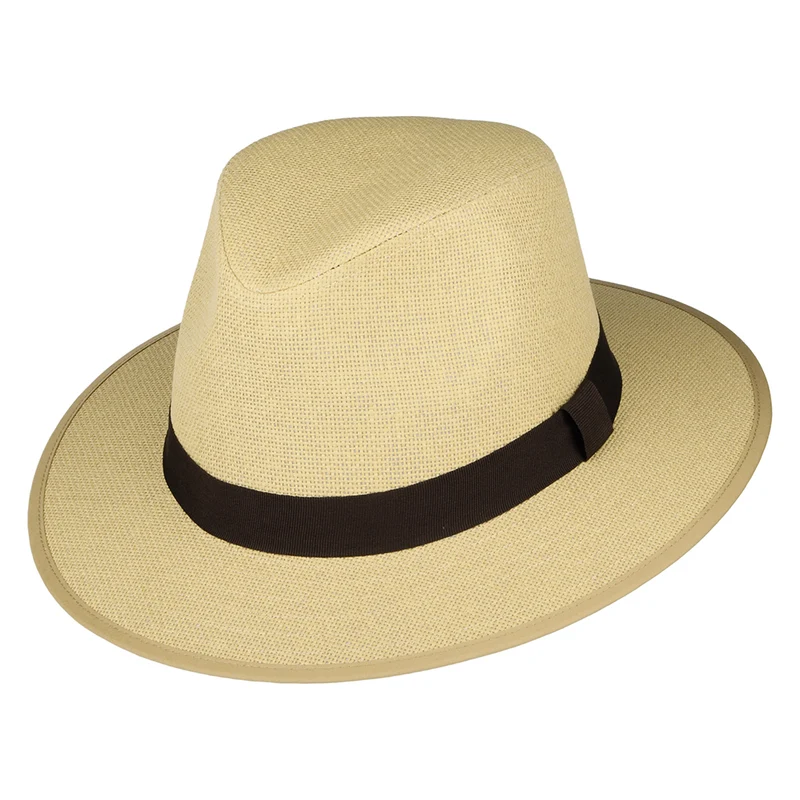 Failsworth Safari Fedora Hut aus Toyo Stroh - Hellbraun