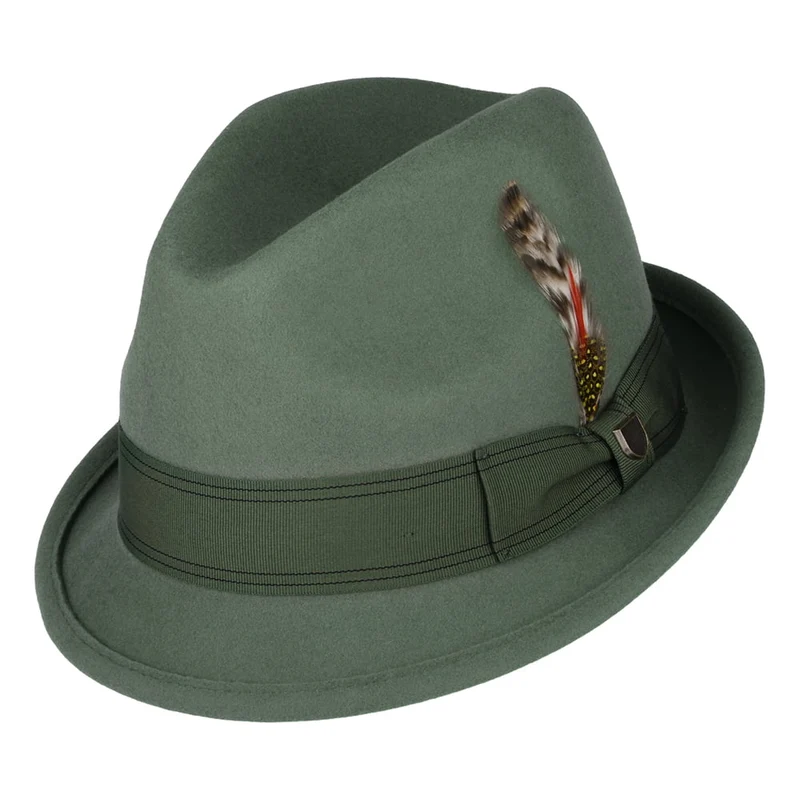 Brixton Gain Trilby Hut aus Wollfilz - Hellolivgrün