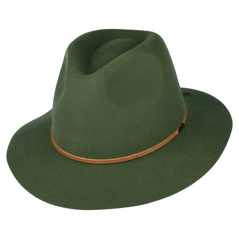 Brixton Wesley Fedora Hut aus Wollfilz - Olivgrün