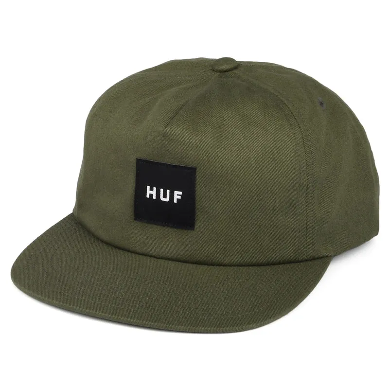 HUF Box Logo Unstrukturierte Snapback Cap - Olivgrün