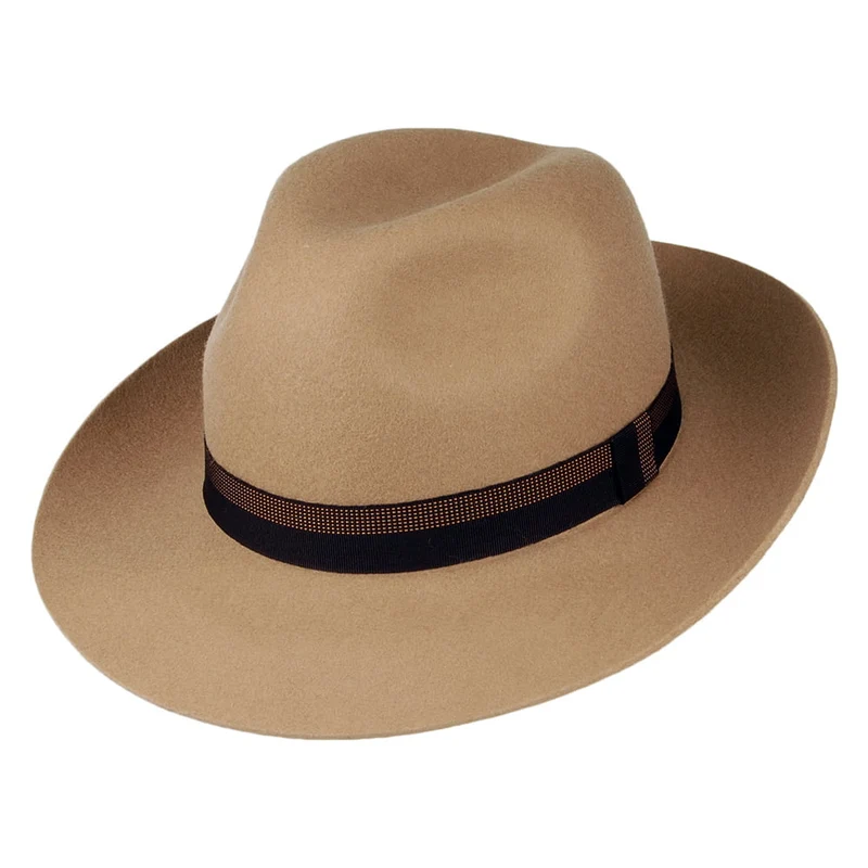 Christys Grosvenor Fedora Hut aus Wollfilz - Kamel