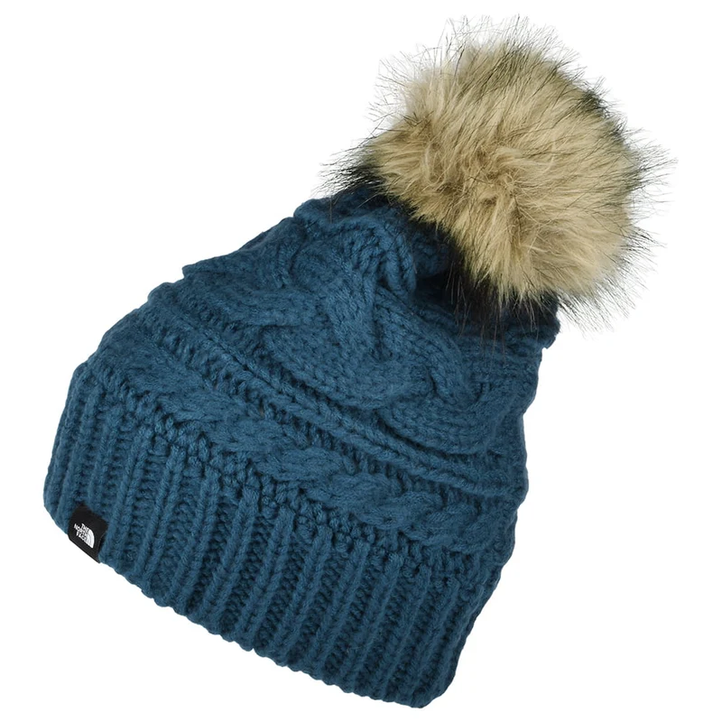 The North Face Kunstfell Bommelmütze Triple Cable - Blau