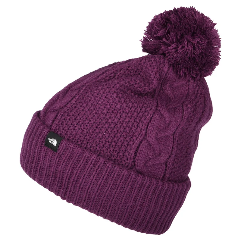 The North Face Minna Bommelmütze mit Zopfstrickmuster - Lila