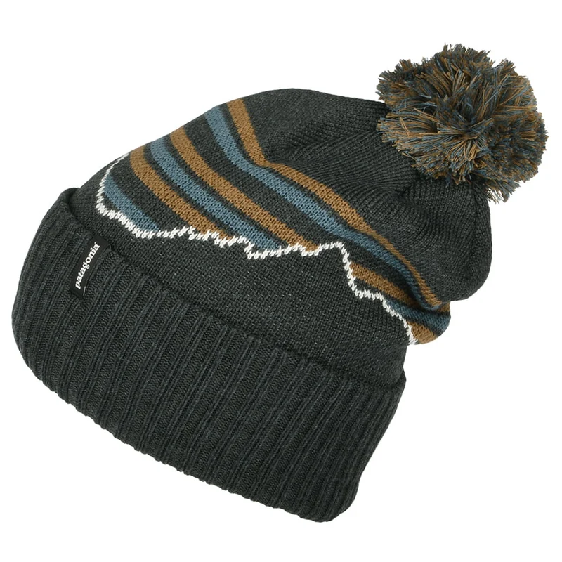 Patagonia Fitz Roy Stripe Powder Town Bommelmütze - Rauchblau