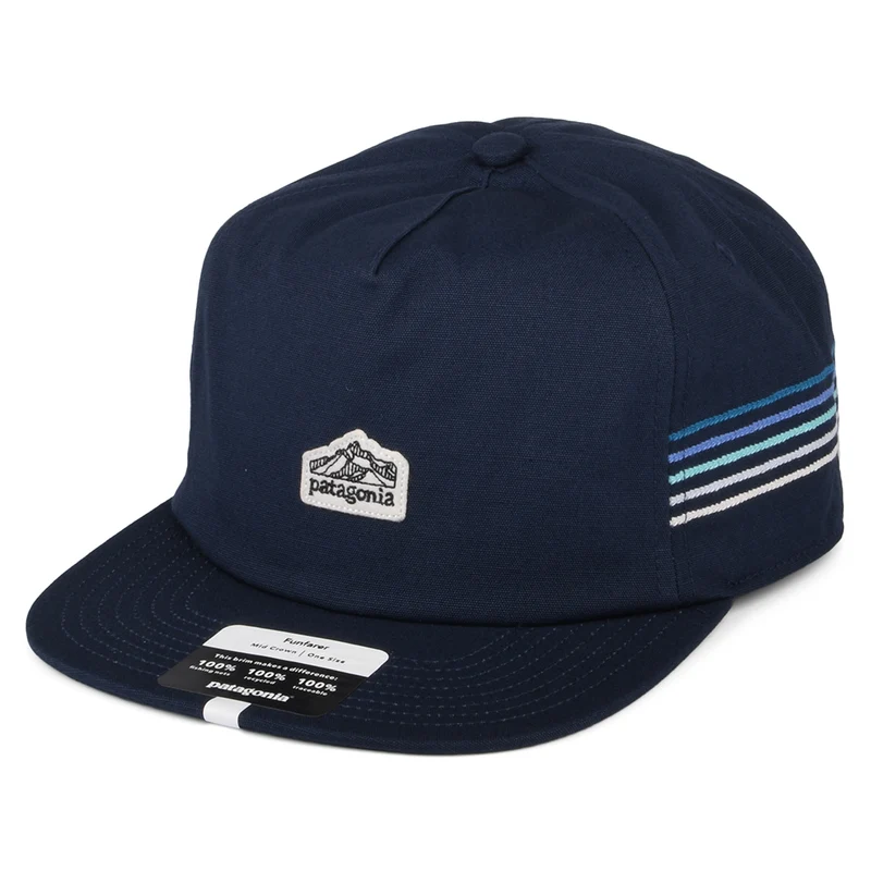 Patagonia Line Logo Ridge Stripe Funfarer Snapback Cap - Marineblau