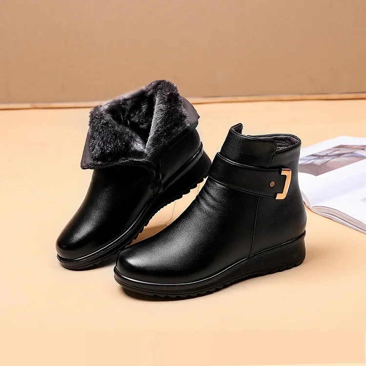 Winterliche orthopädische Lederstiefel für Damen – Ella